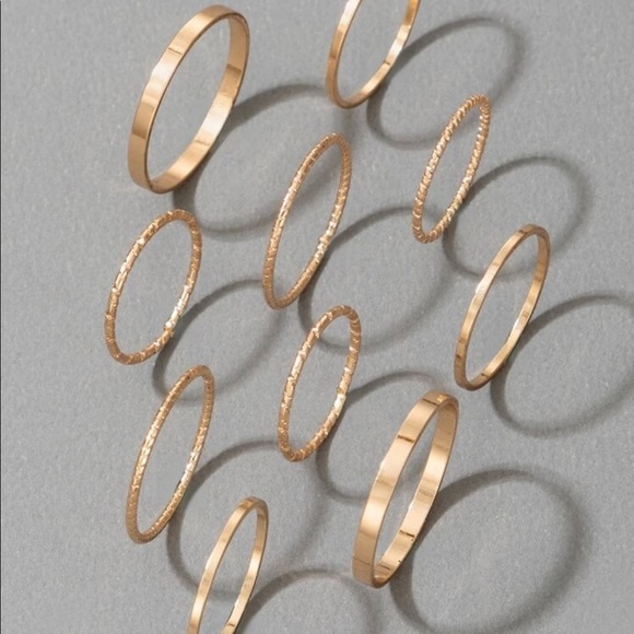 🆕3/$30 Gold 10pc Minimalist Ring Set - Picture 2 of 2